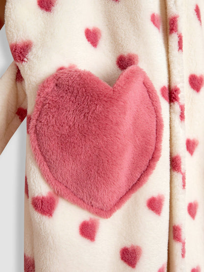 JoJo Maman Bébé Cream Heart Dressing Gown image 3