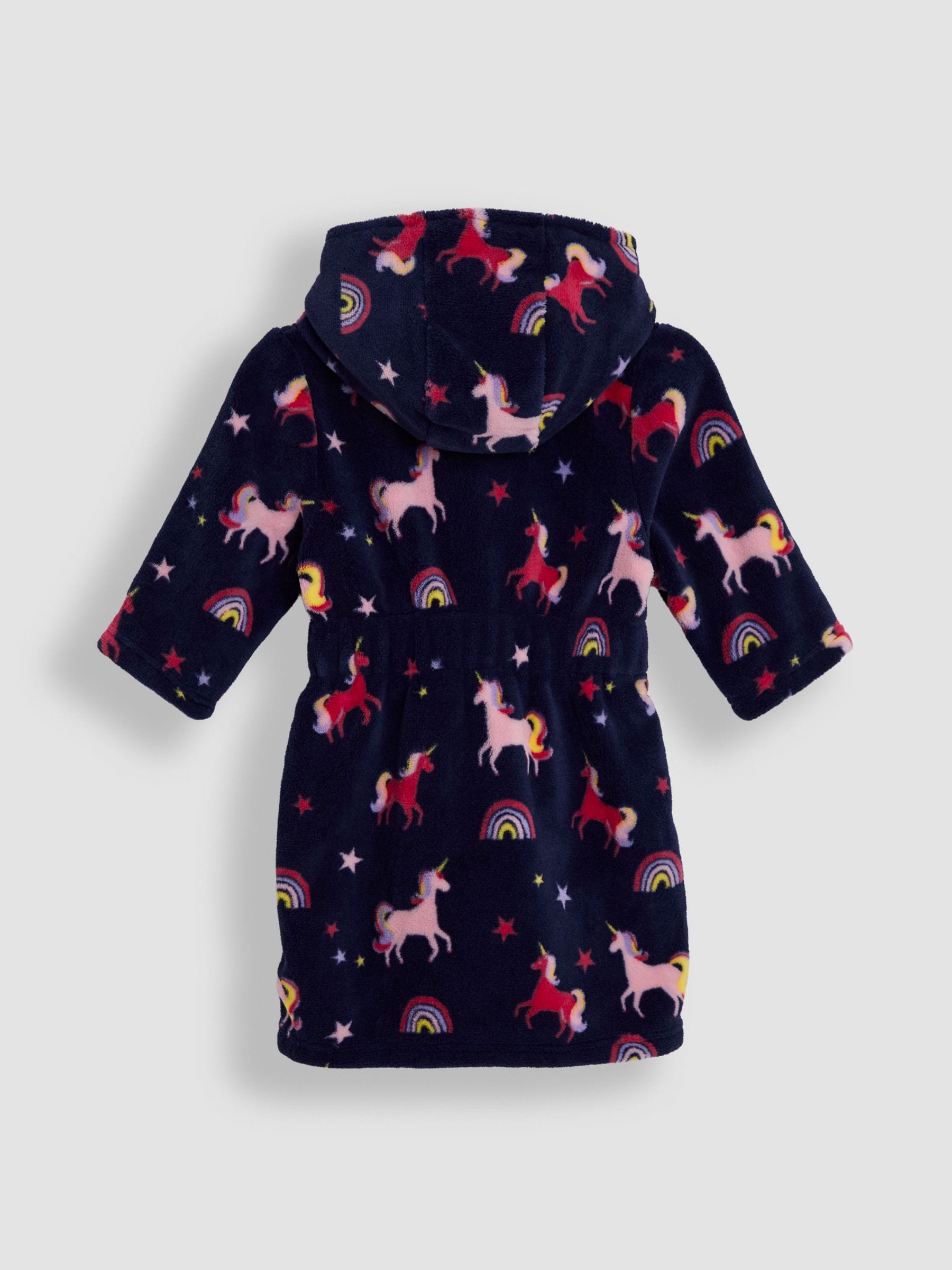 JoJo Maman Bébé Navy Unicorn Dressing Gown image 2