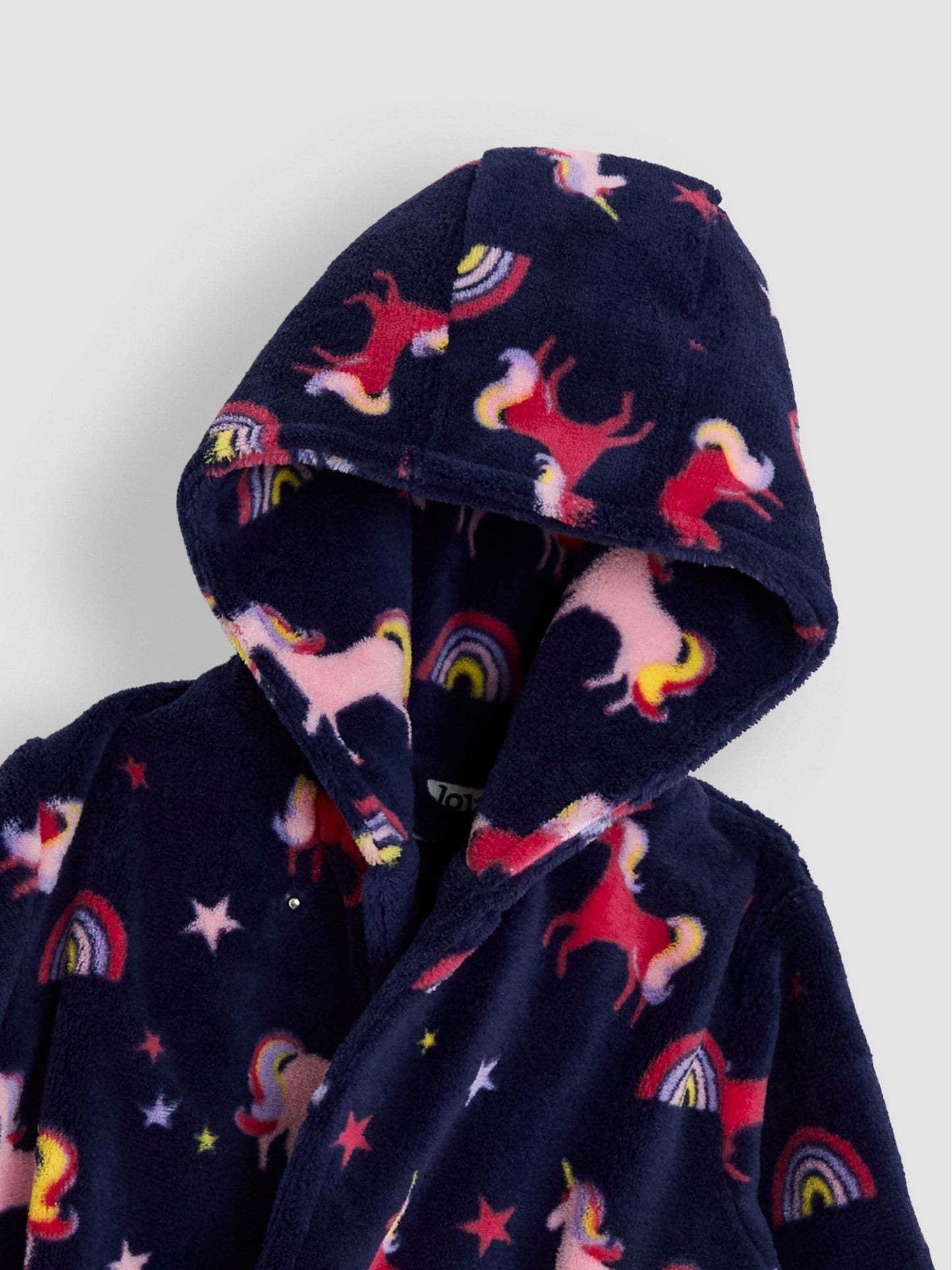 JoJo Maman Bébé Navy Unicorn Dressing Gown image 3