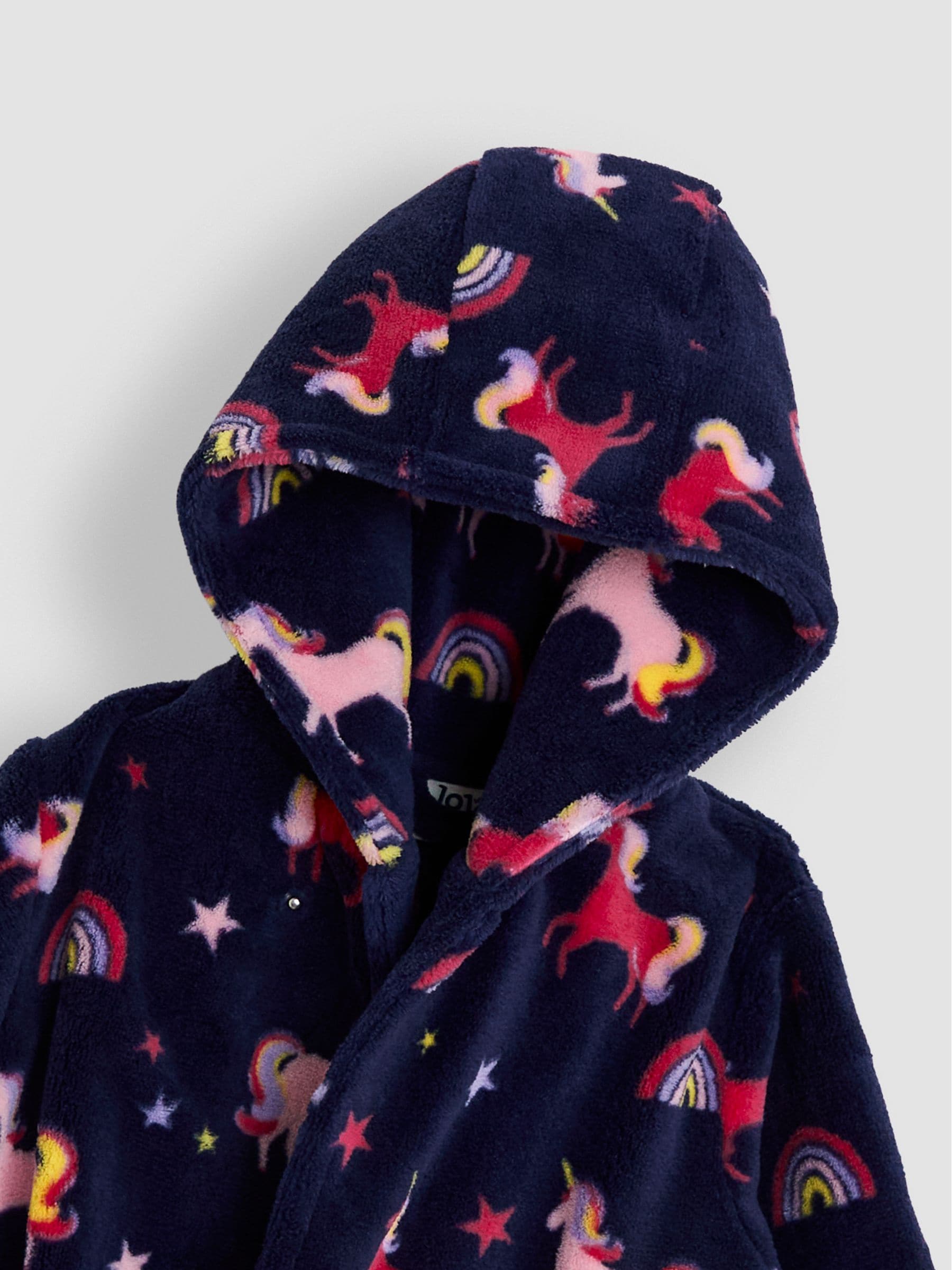 JoJo Maman Bébé Navy Unicorn Dressing Gown image 3