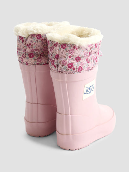 JoJo Maman Bébé Pale Pink Drawstring Cosy Lined Wellies image 2