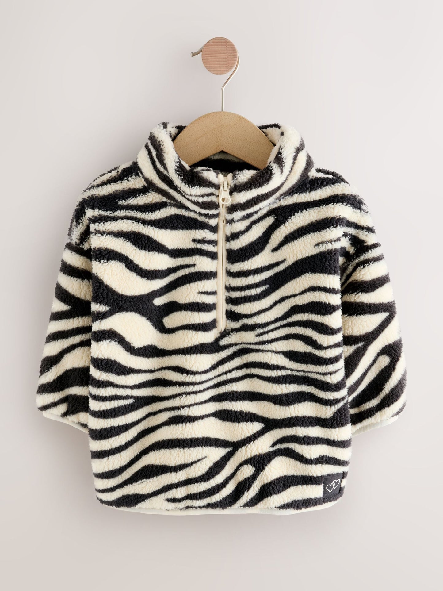 Black/White Zebra Print Half Zip Fleece (3mths-7yrs)