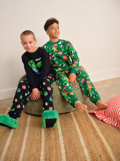 Dsiney Kidz - Green/Black Minecraft Jogger Pyjamas 2 Pack (5-16yrs) image 2