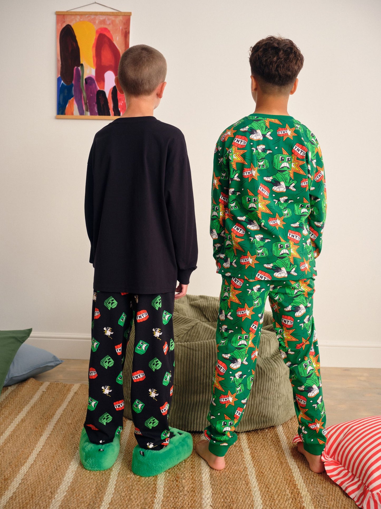 Dsiney Kidz - Green/Black Minecraft Jogger Pyjamas 2 Pack (5-16yrs) image 3