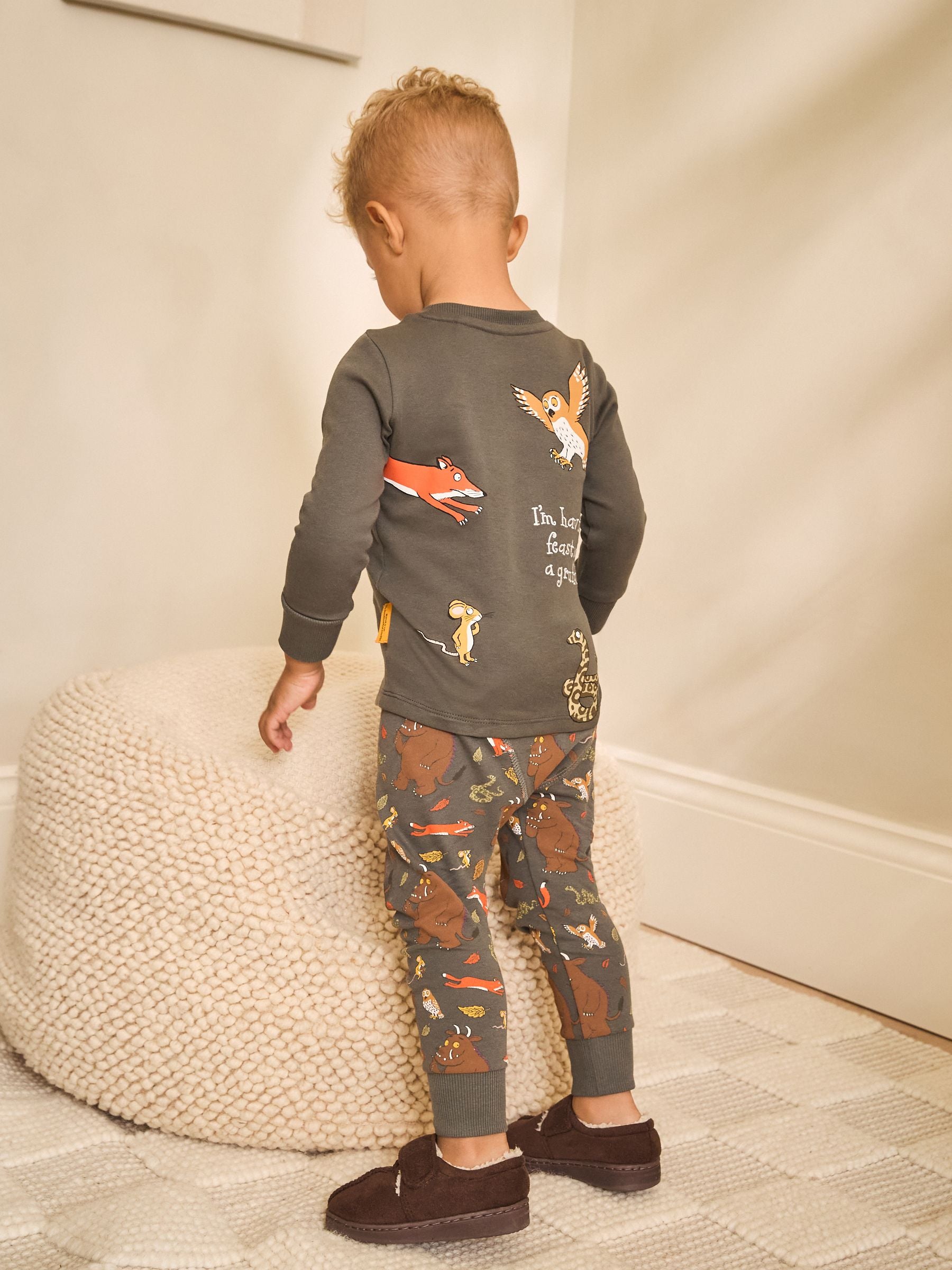 Dsiney Kidz - Charcoal Grey/Brown Gruffalo Single Snuggle Pyjamas (9mths-9yrs) image 3
