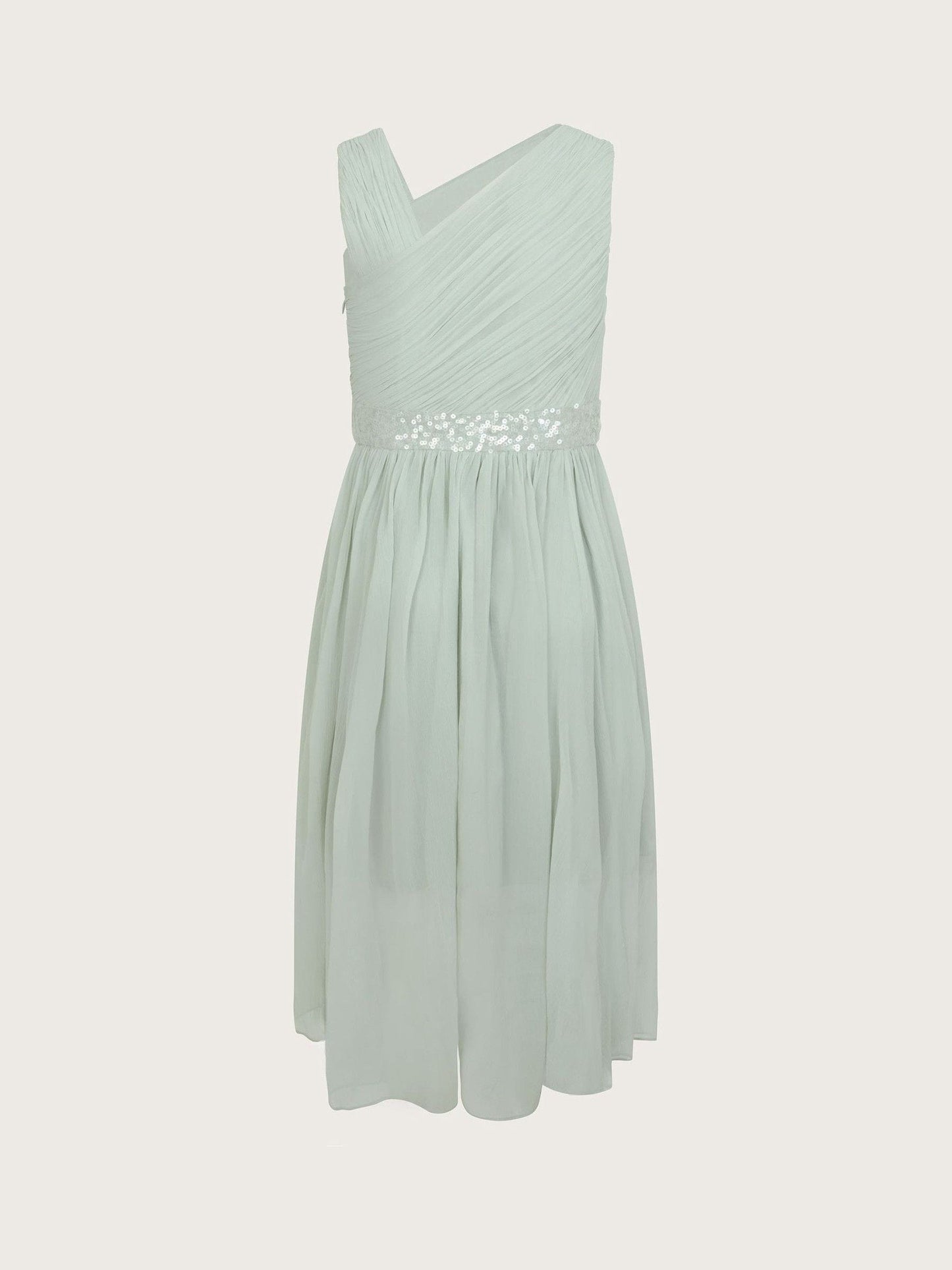 Monsoon Green Abigail One-Shoulder Prom Dress image 3