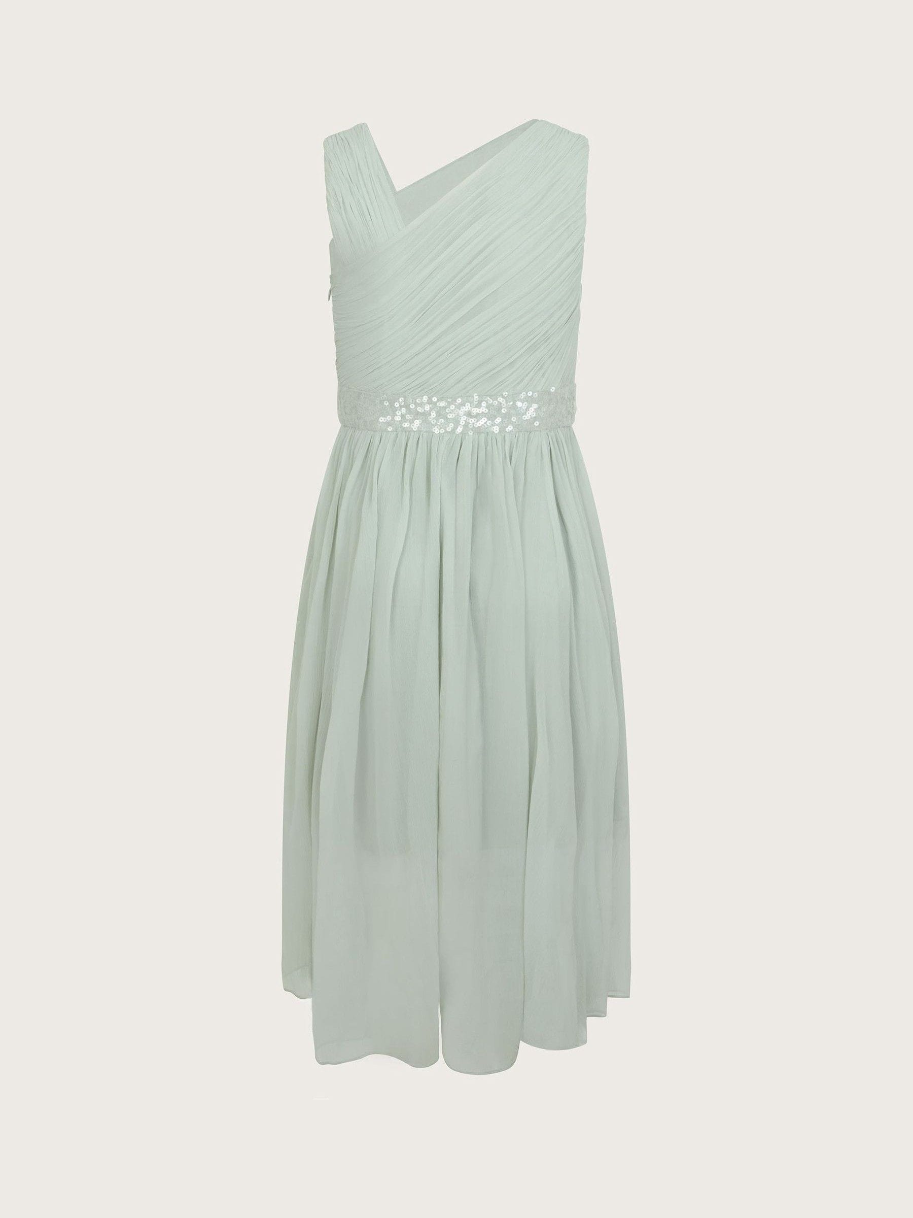 Monsoon Green Abigail One-Shoulder Prom Dress image 3