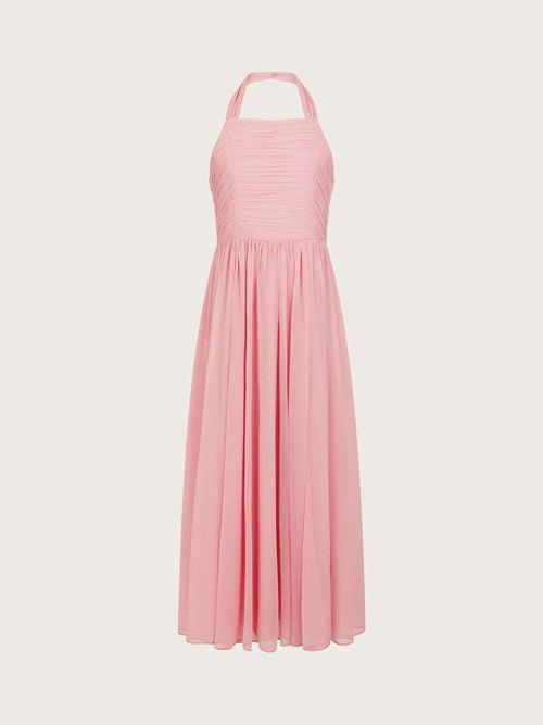 Monsoon Pink Ayo Halter Prom Maxi Dress - image 1