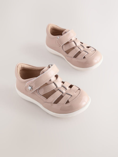 Mocha Brown Wide Fit (G) First Walker Fisherman Shoes image 1
