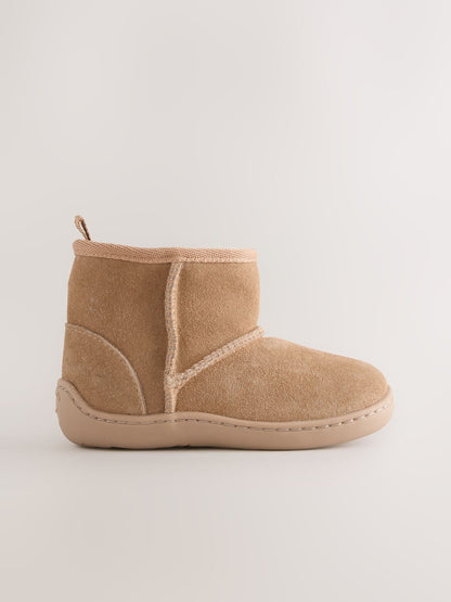 Tan Brown Standard Fit (F) Pre Walker Suede Pull On Boots image 2