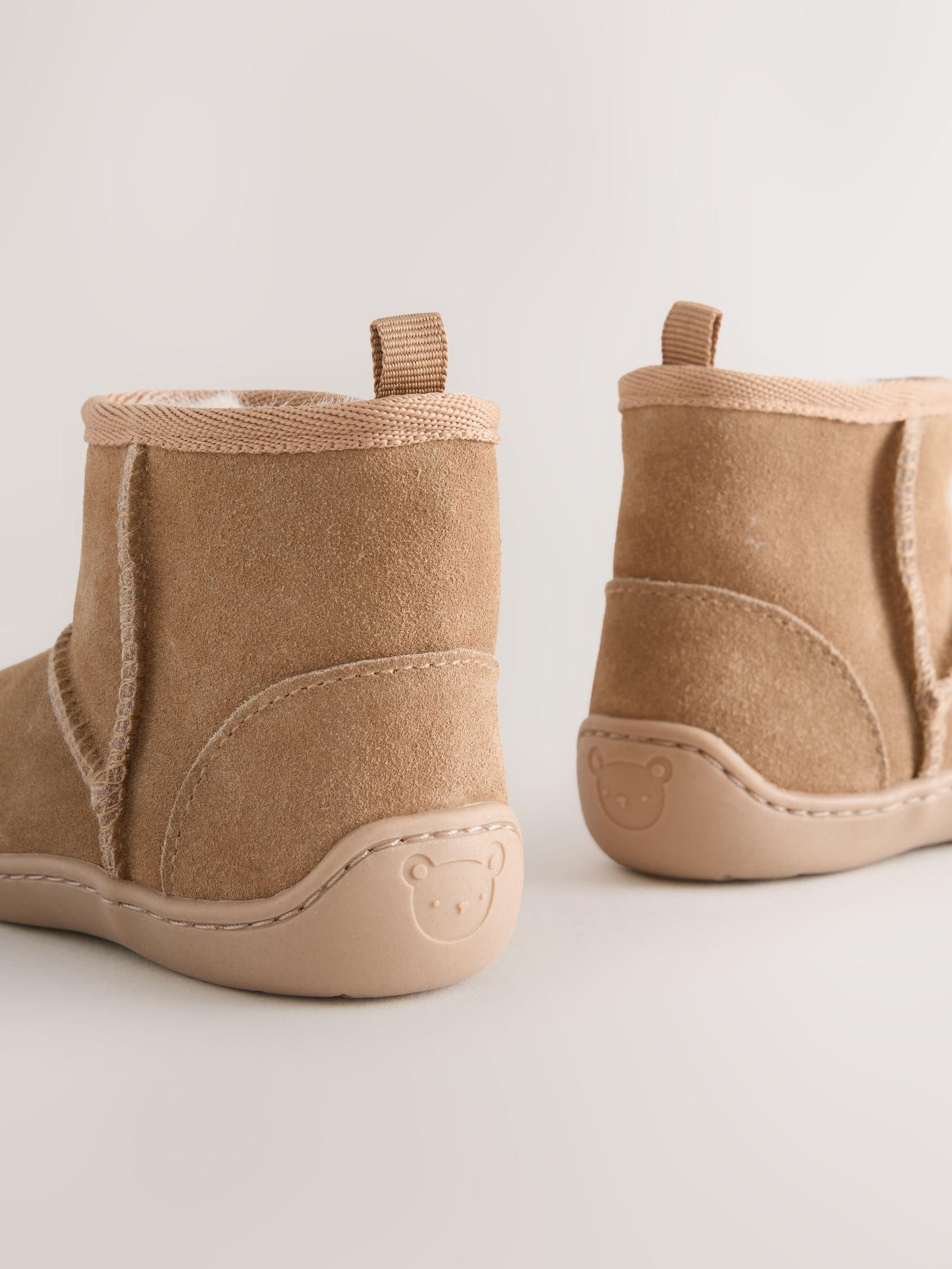Tan Brown Standard Fit (F) Pre Walker Suede Pull On Boots image 3