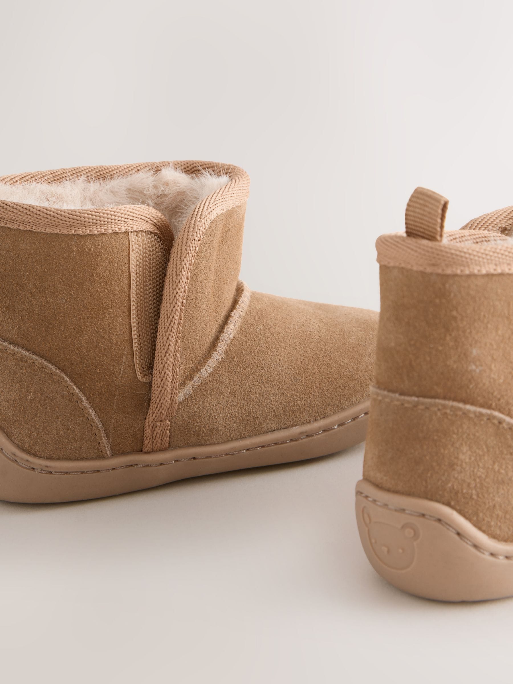 Tan Brown Standard Fit (F) Pre Walker Suede Pull On Boots image 4