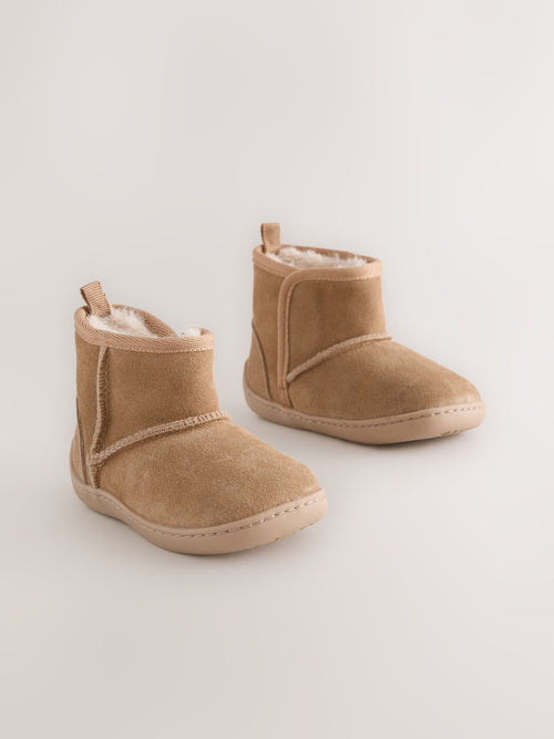 Tan Brown First Walker Suede Pull On Boots image 1