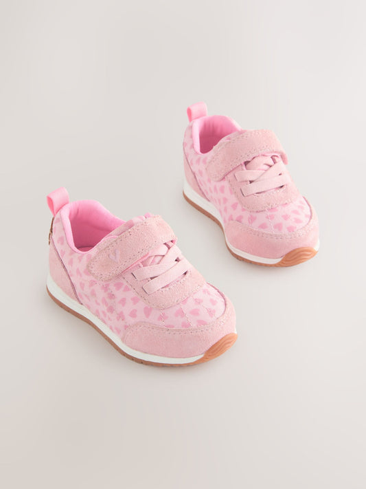 Pink/Red Standard Fit (F) First Walker Trainers image 2