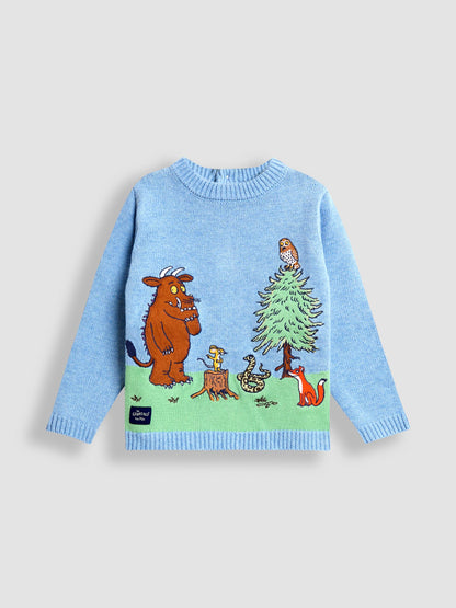 Dsiney Kidz - JoJo Maman Bébé Blue The Gruffalo Scene Jumper image 1