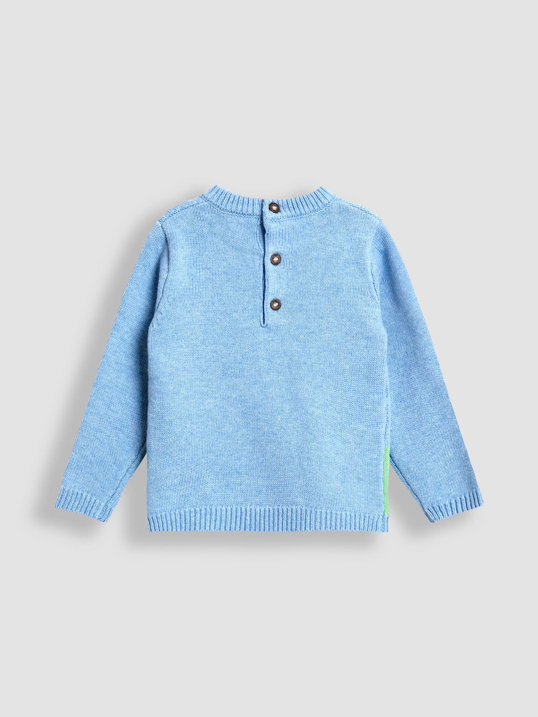 Dsiney Kidz - JoJo Maman Bébé Blue The Gruffalo Scene Jumper image 2