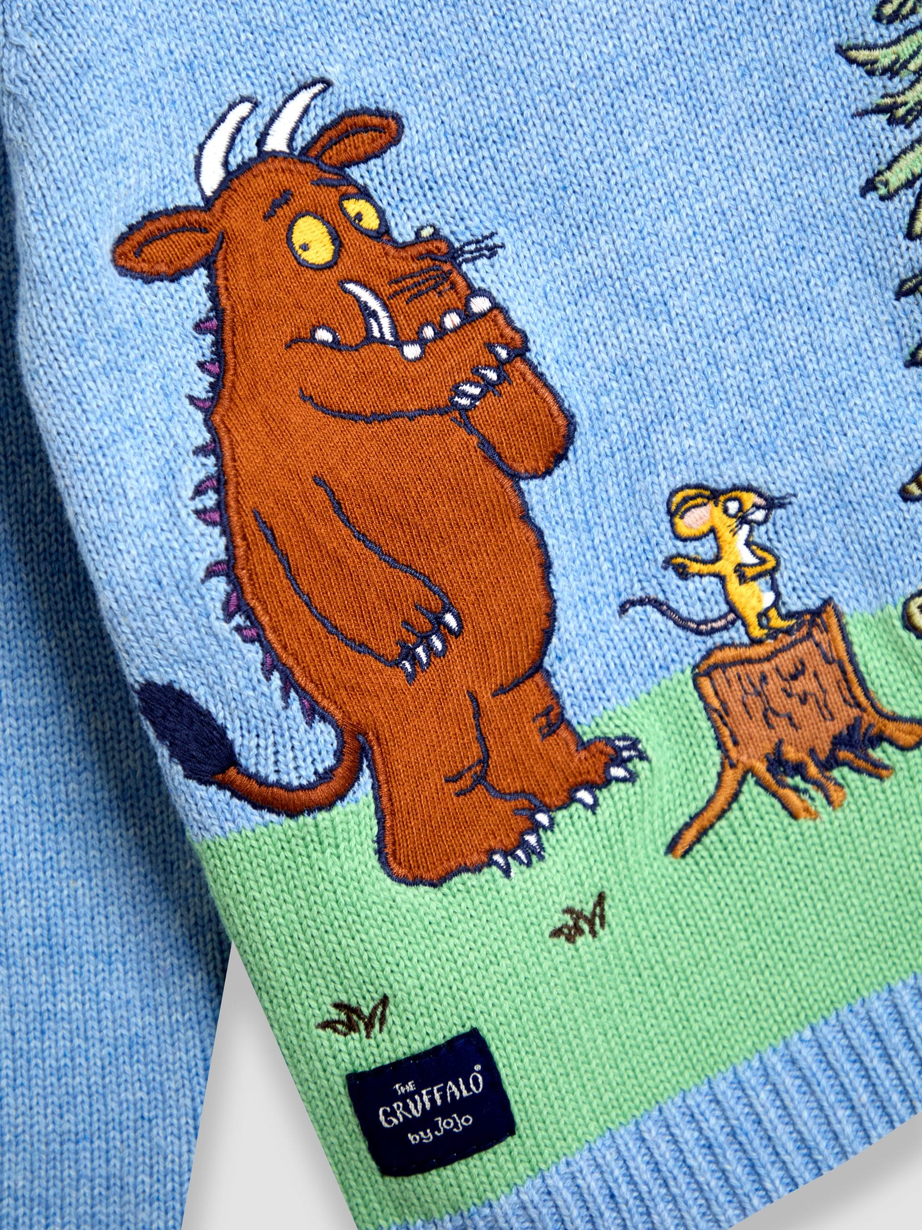 Dsiney Kidz - JoJo Maman Bébé Blue The Gruffalo Scene Jumper image 3