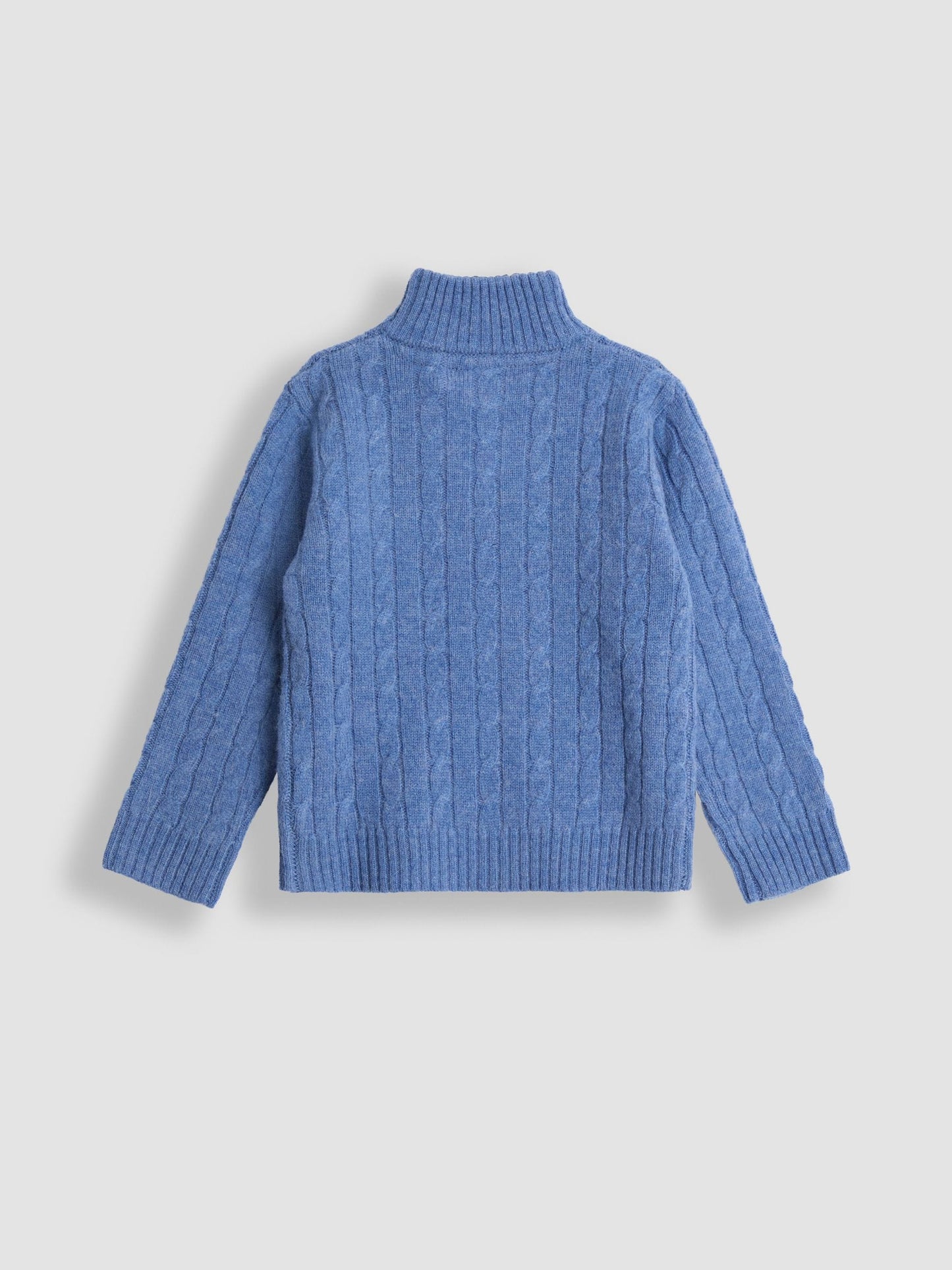 JoJo Maman Bébé Indigo Blue Classic Cable Half Zip Jumper image 2