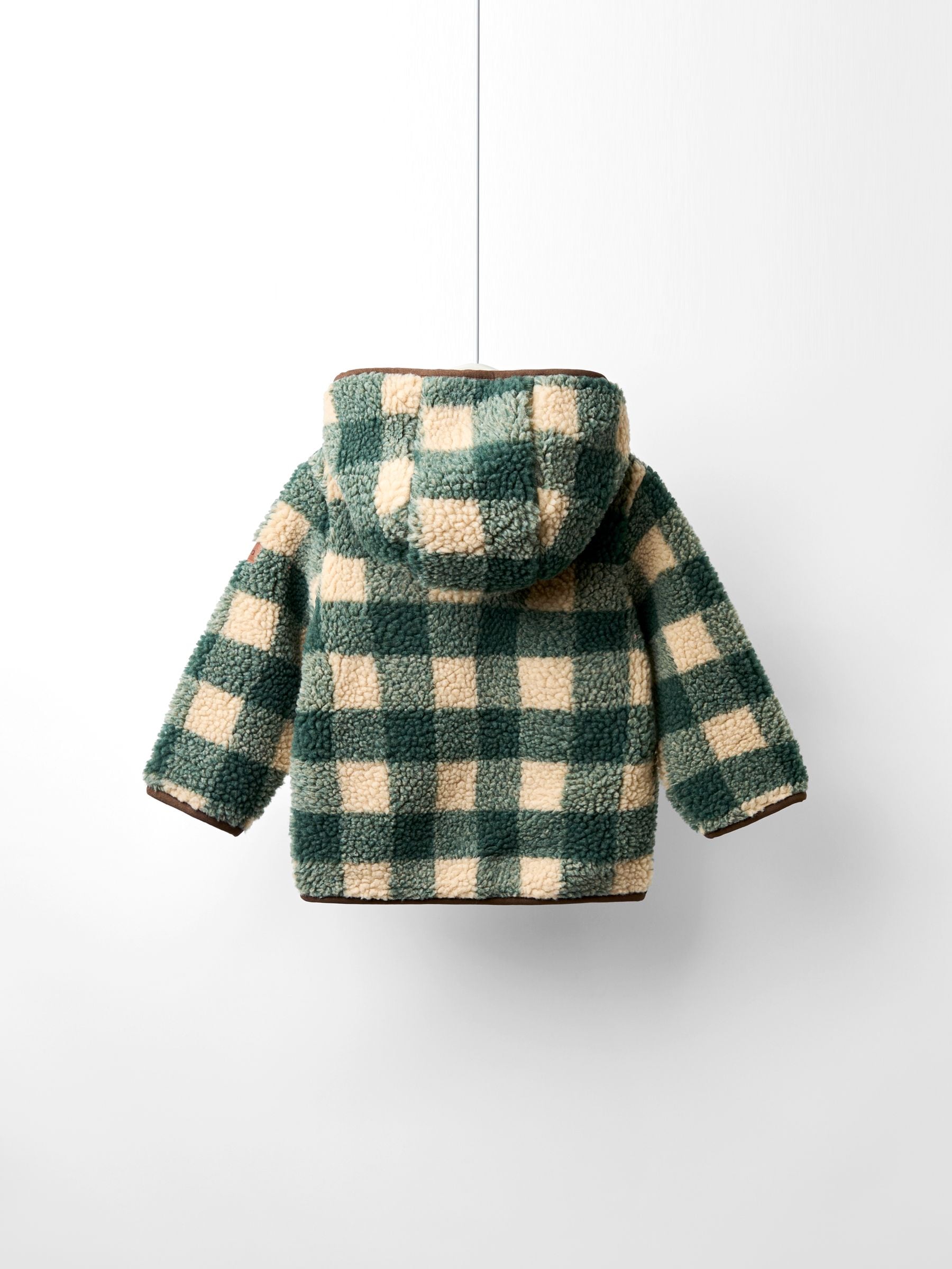 Dsiney Kidz - JoJo Maman Bébé Green Highland Cow Appliqué Half Zip Borg Jacket image 3