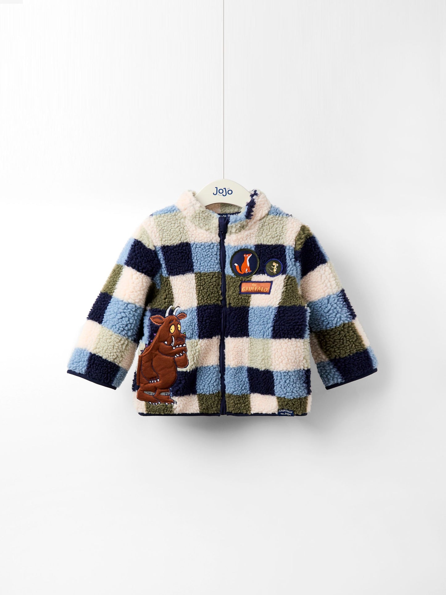 Dsiney Kidz - JoJo Maman Bébé The Gruffalo Blue Appliqué Teddy Fleece Jacket image 2