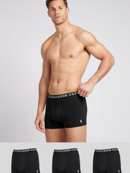 Dsiney Kidz - U.S. Polo Assn. Black Mens Boxer Shorts 3 Pack image 1
