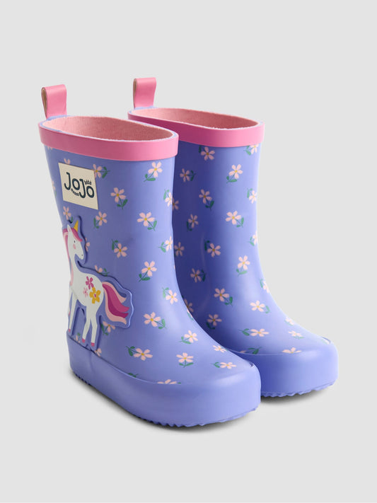 JoJo Maman Bébé Purple Unicorn Unicorn Wellies image 1