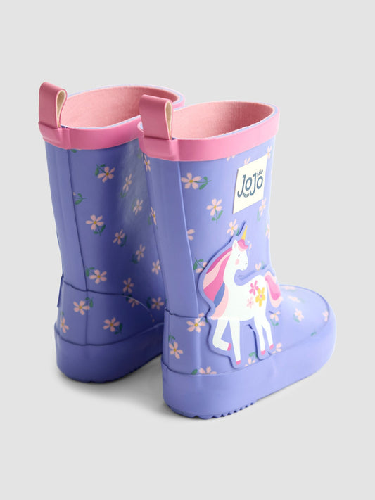 JoJo Maman Bébé Purple Unicorn Unicorn Wellies image 2