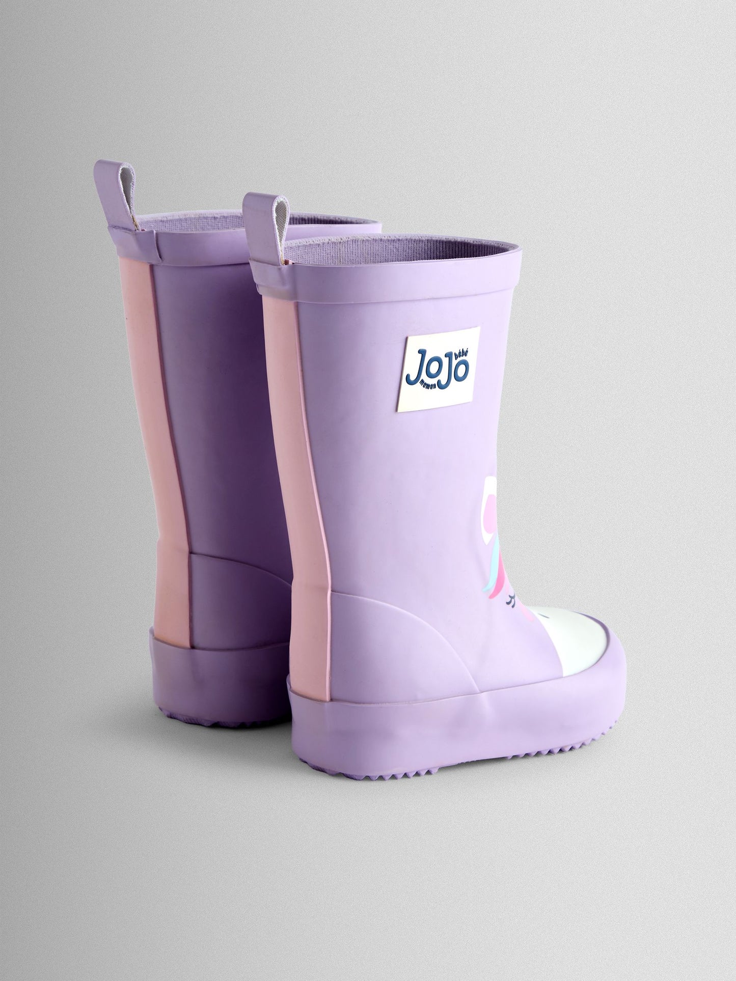 JoJo Maman Bébé Lilac Unicorn Print Short Wellies image 3