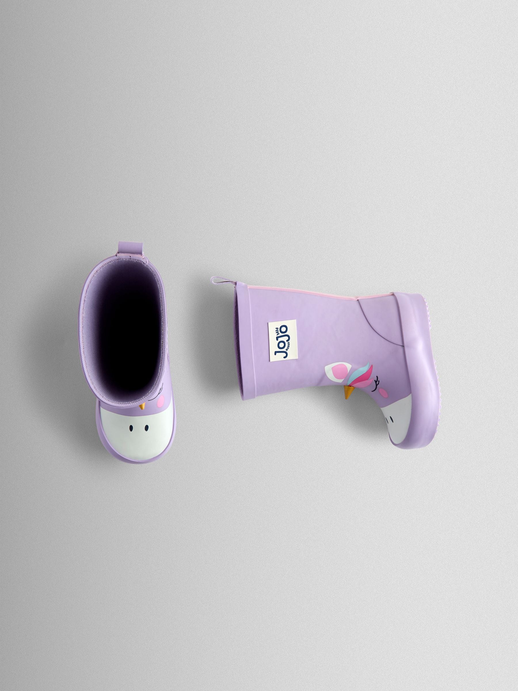 JoJo Maman Bébé Lilac Unicorn Print Short Wellies image 4