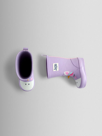 JoJo Maman Bébé Lilac Unicorn Print Short Wellies image 4