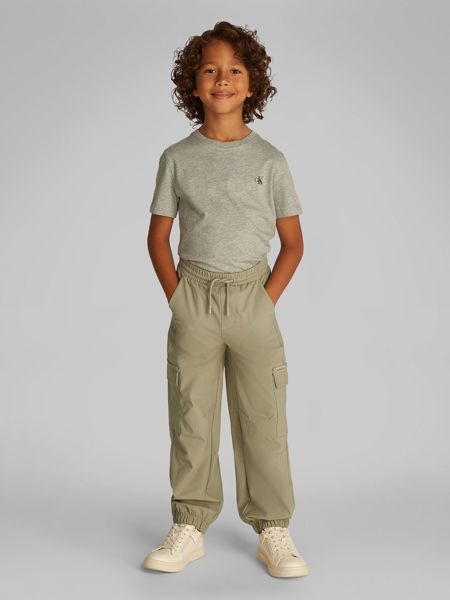 Calvin Klein Cream Parachute Dry Knit Cargo Joggers image 1
