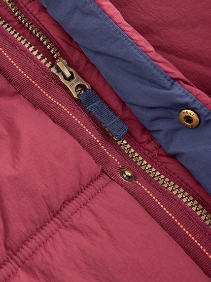 Burgundy Red Borg Lined Padded Shower Resistant Coat (3mths-7yrs)