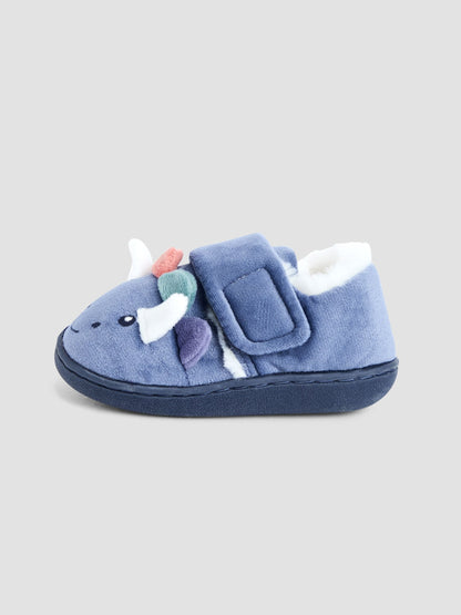 JoJo Maman Bébé Blue Dino Bear Slipper Shoe image 4