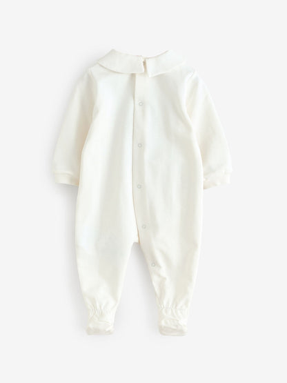 Moschino Cream Baby Logo Sleepsuit With Giftbox image 2