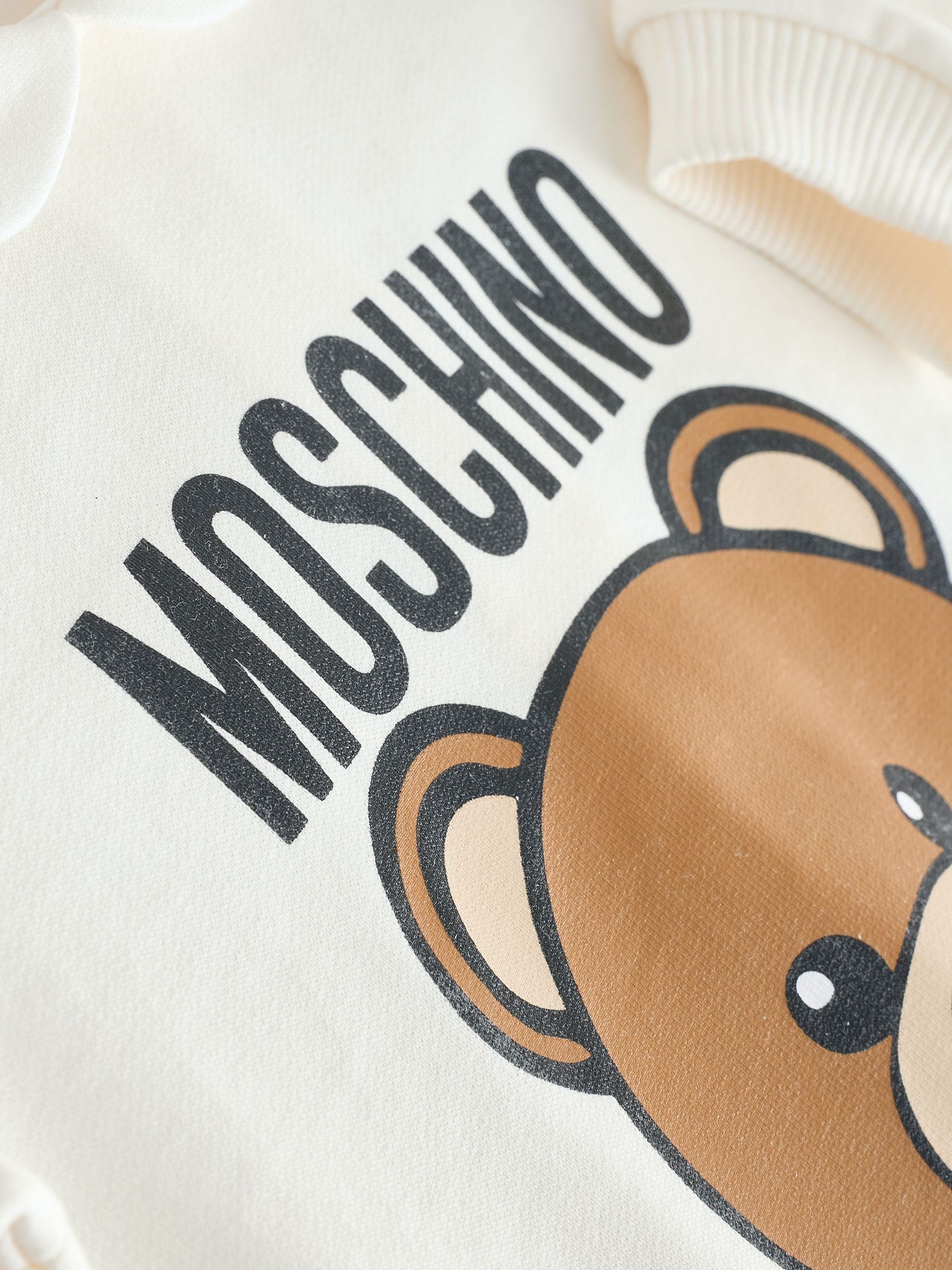 Moschino Cream Baby Logo Sleepsuit With Giftbox image 4