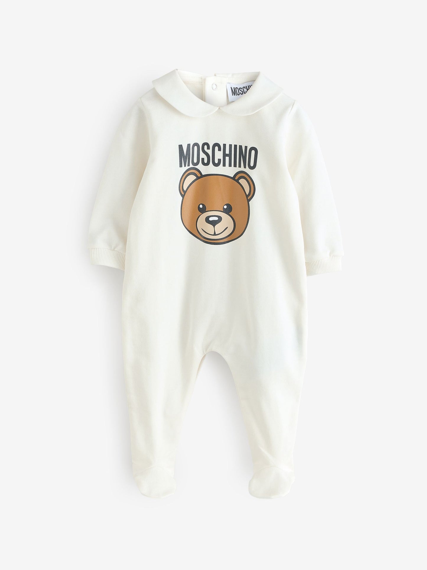 Moschino Cream Baby Logo Sleepsuit With Giftbox image 1