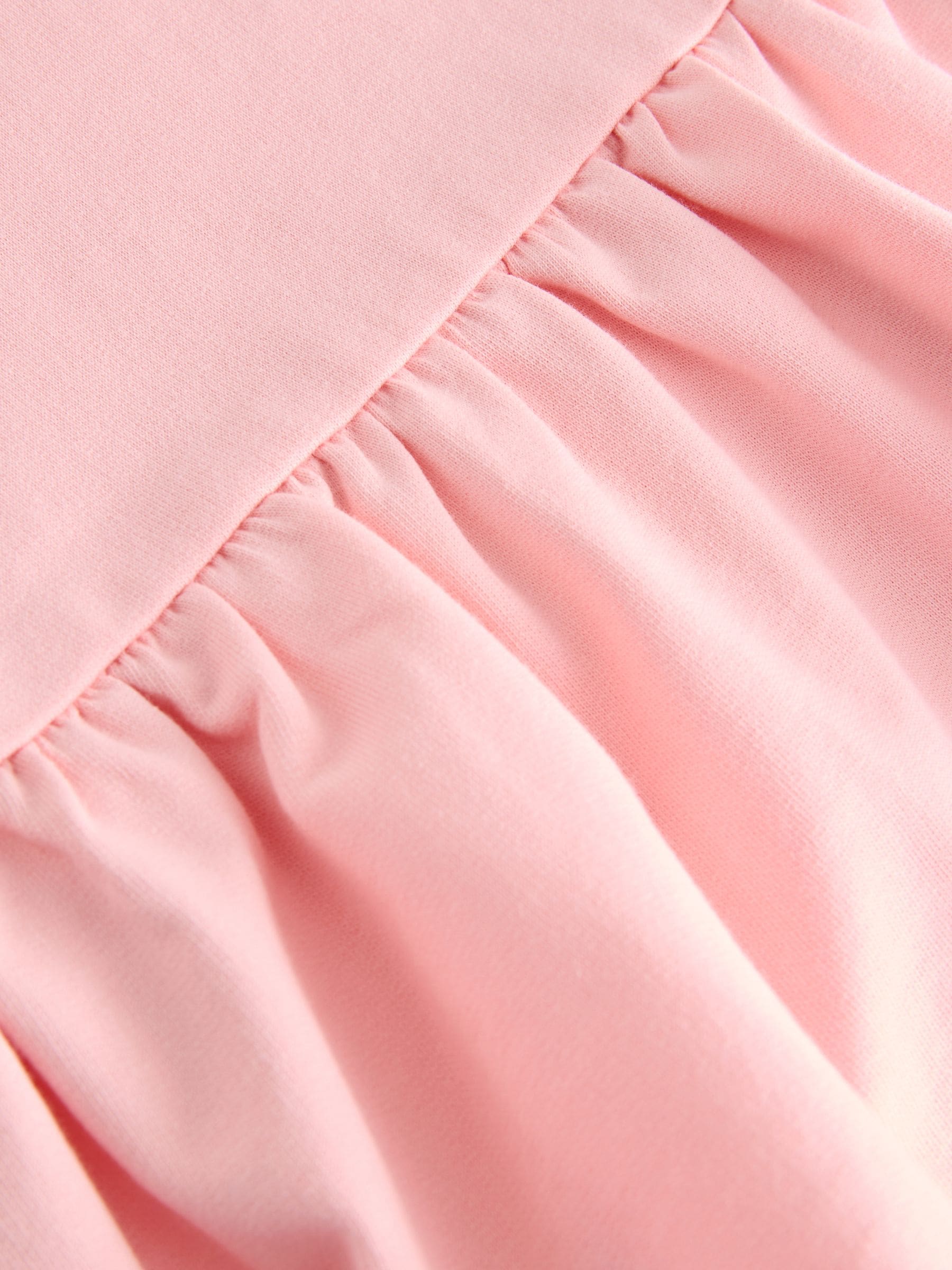 Moschino Pink Logo Jersey Short Sleeve Dress With Peplum Hem image 5