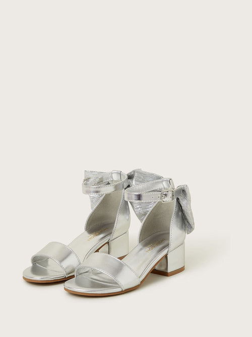 Monsoon Silver Two Part Bow Heels image 1