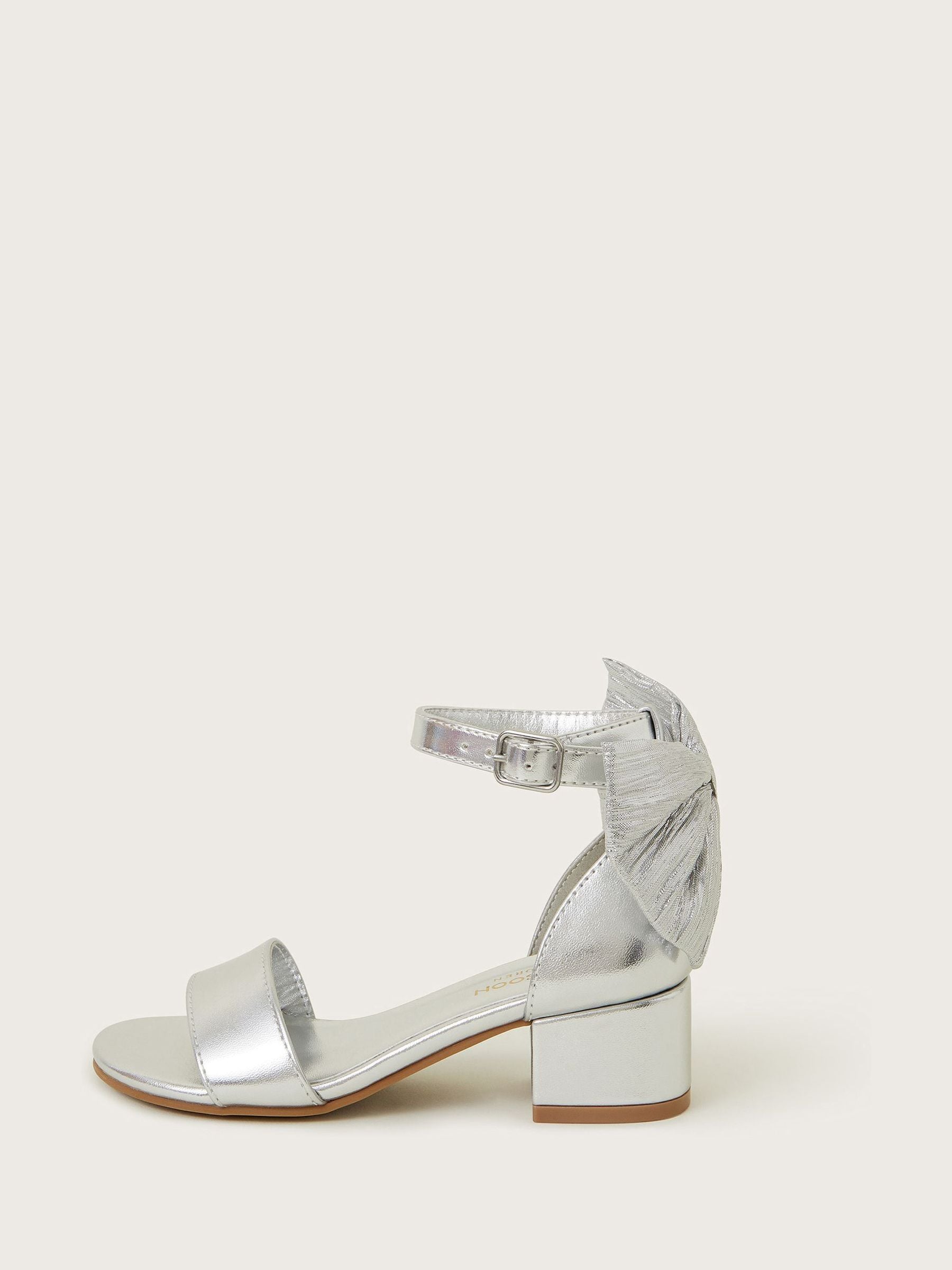 Monsoon Silver Two Part Bow Heels image 3
