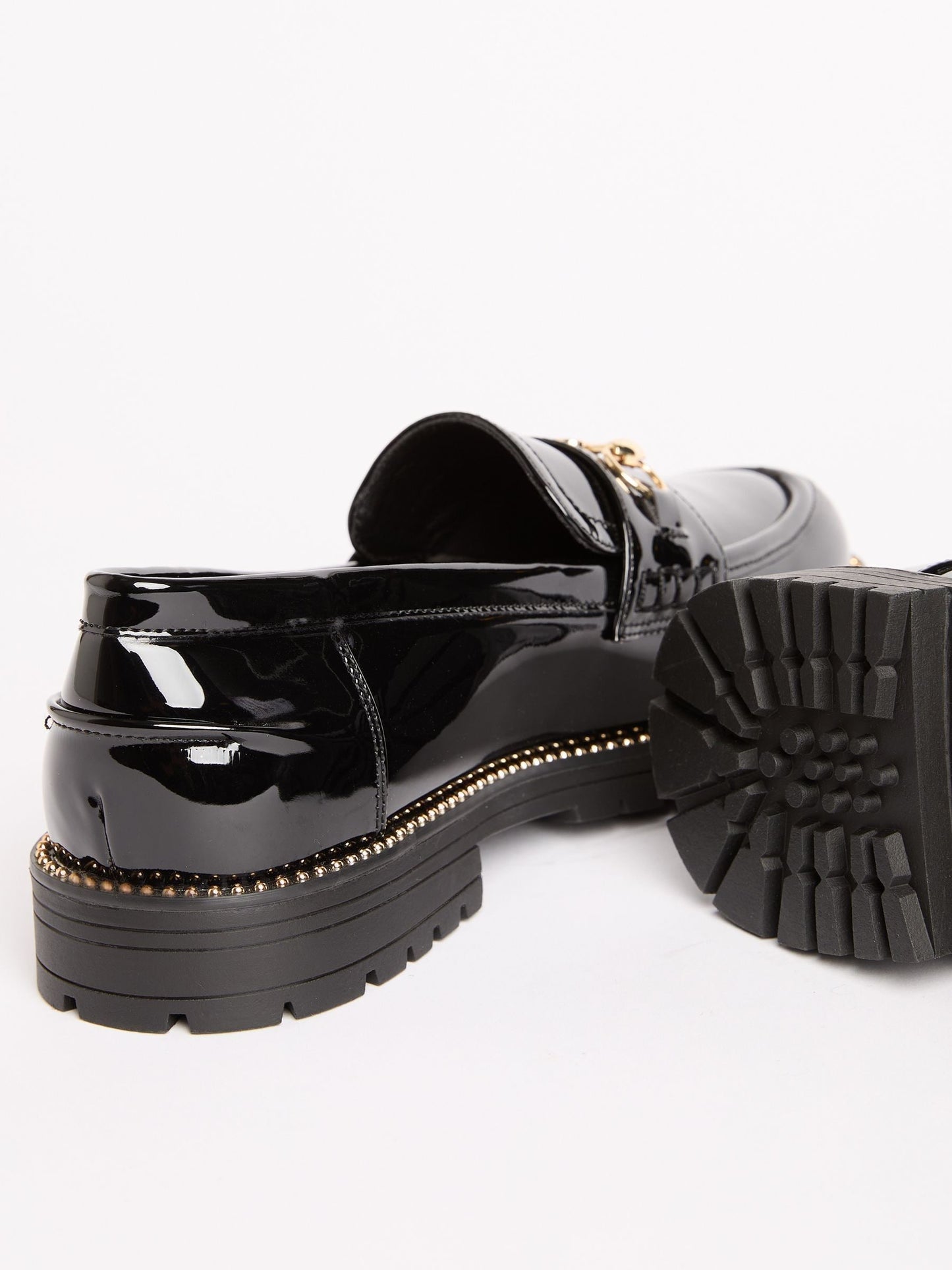 Lipsy Black Patent Snaffle Detail School Loafer Shoes image 4