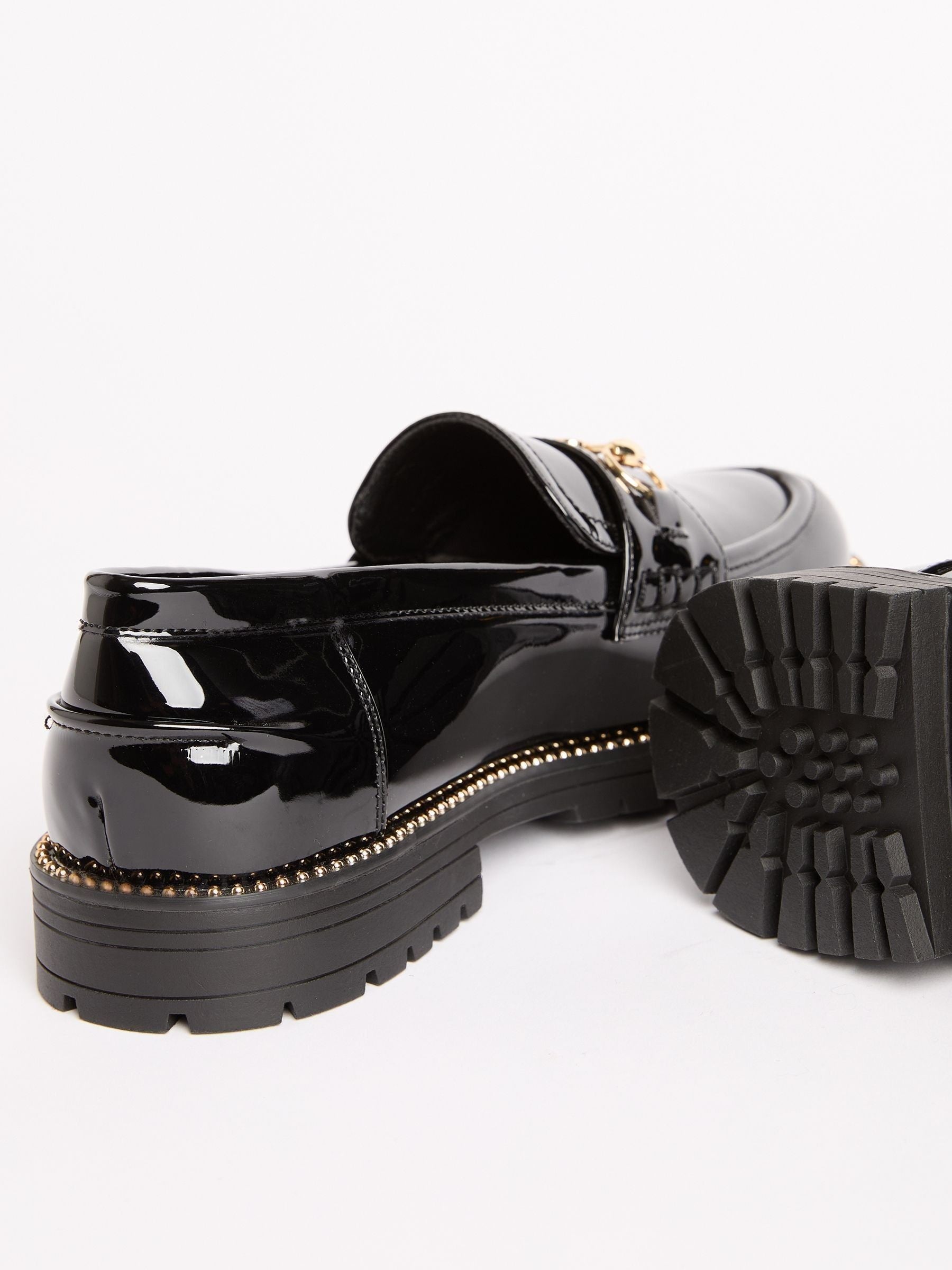 Lipsy Black Patent Snaffle Detail School Loafer Shoes image 4