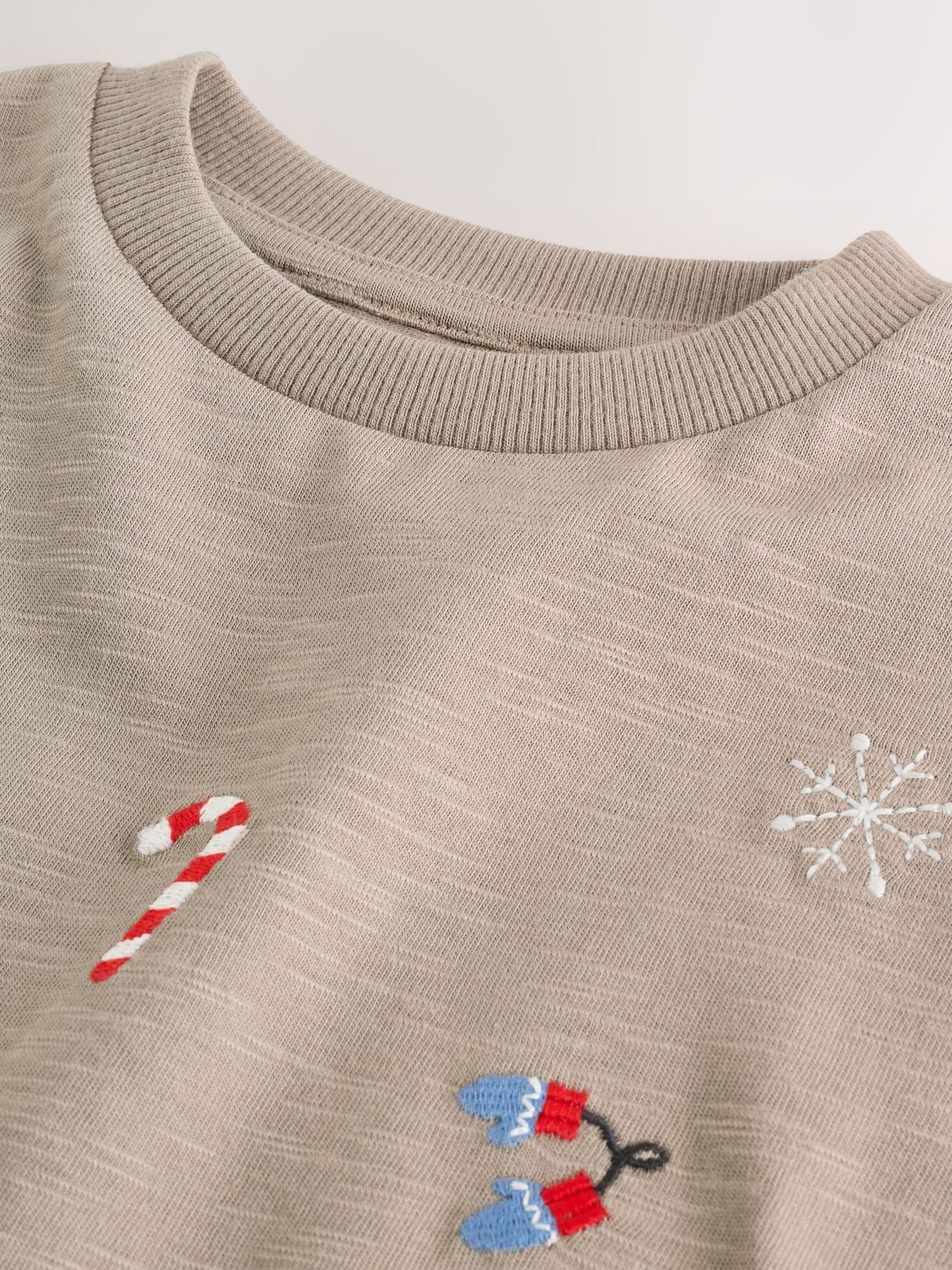 Stone All-Over Embroidered Christmas Long Sleeve T-Shirt (3mths-7yrs)