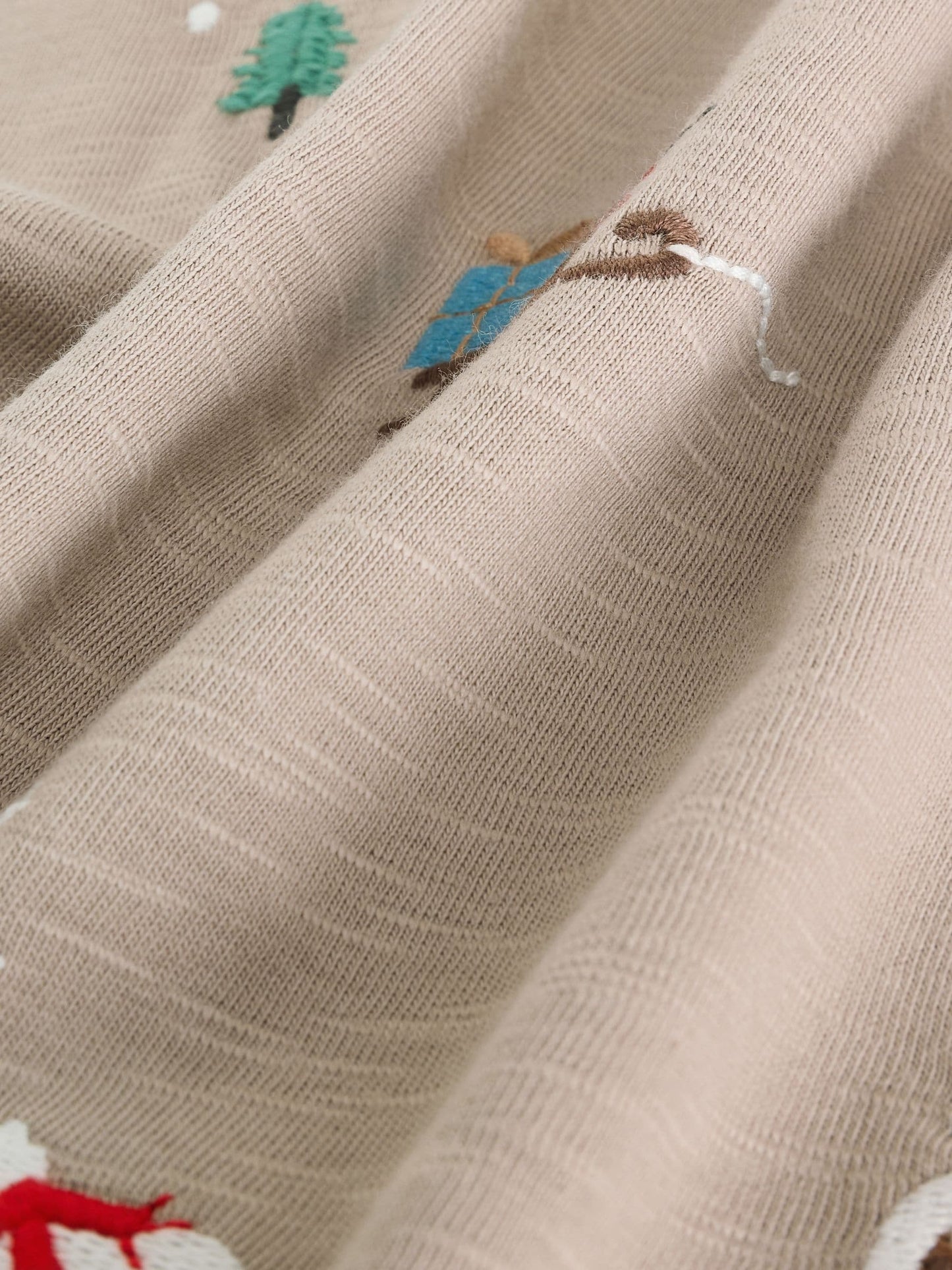 Stone All-Over Embroidered Christmas Long Sleeve T-Shirt (3mths-7yrs)