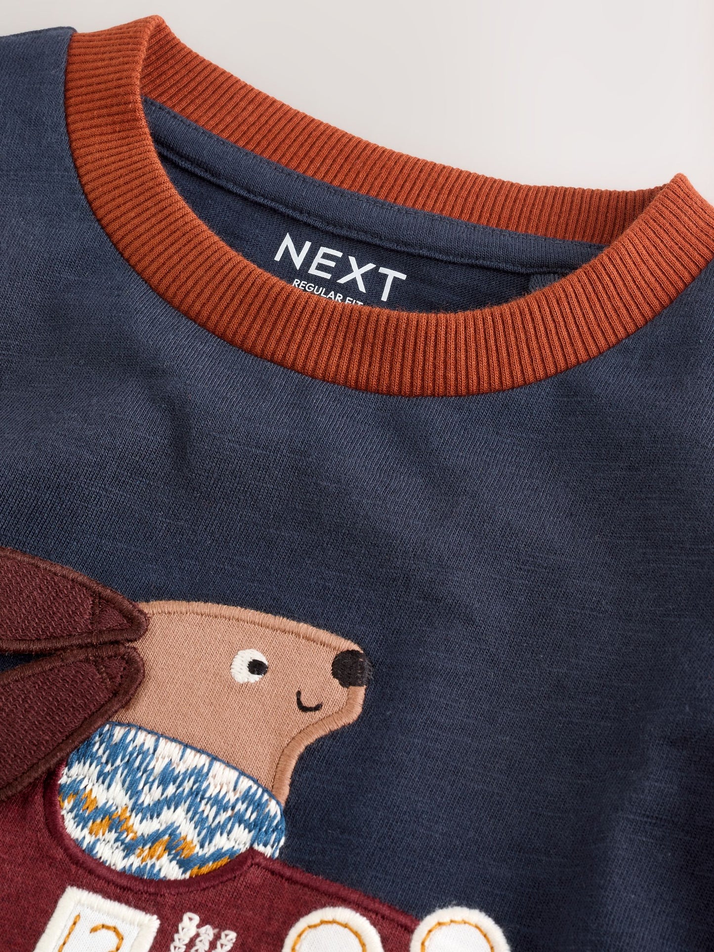 Navy Hotchpotch Dog Car Long Sleeve Appliqué T-Shirt (3mths-7yrs) image 4