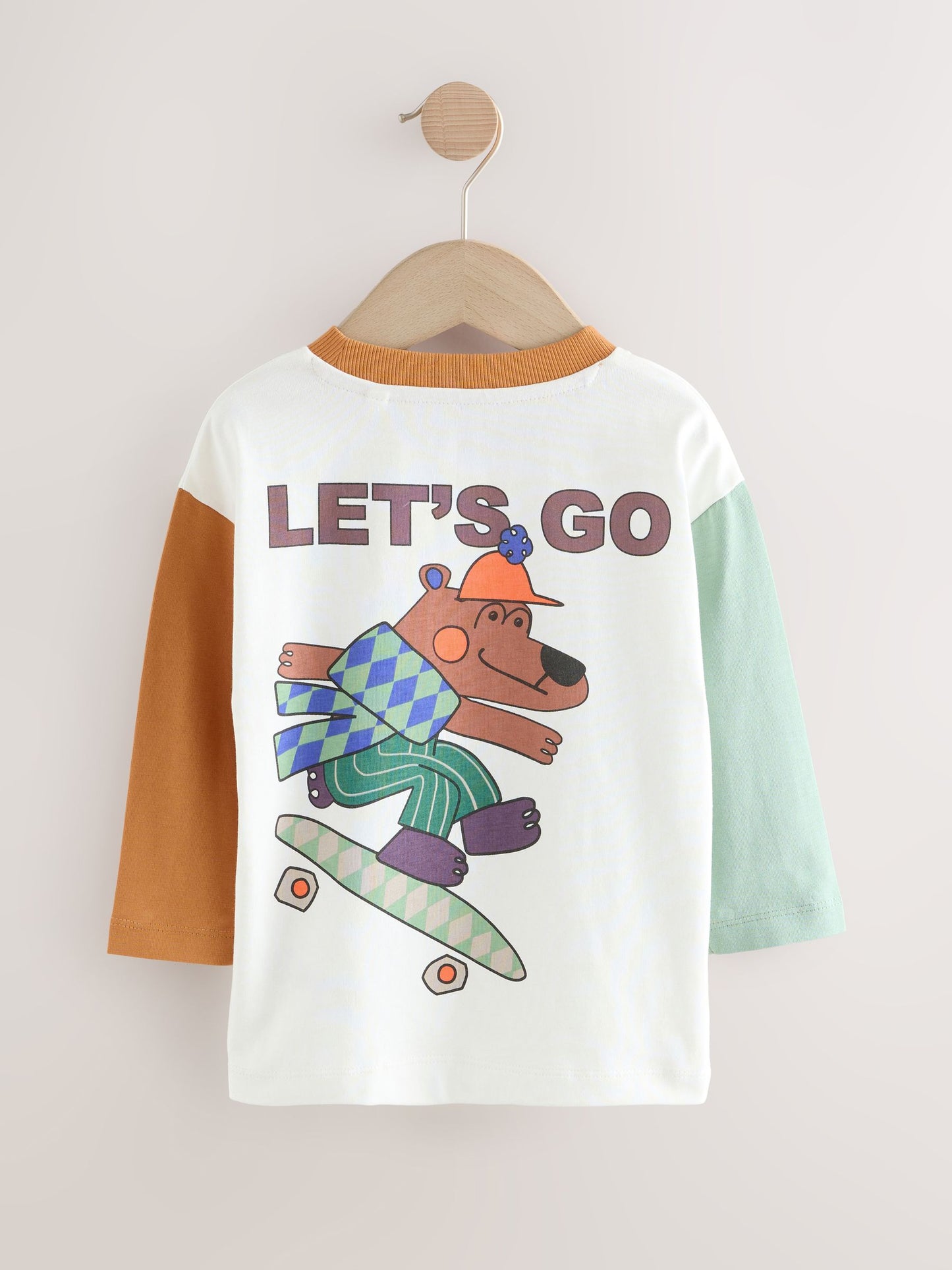 Dsiney Kidz - White Skate Bear Long Sleeve Back Print T-Shirt (3mths-7yrs) image 2