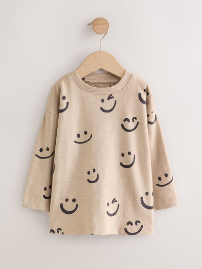 Stone Smile 100% Cotton Long Sleeve All-Over Print T-Shirt (3mths-7yrs) image 1