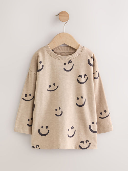 Stone Smile 100% Cotton Long Sleeve All-Over Print T-Shirt (3mths-7yrs) image 1