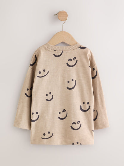 Stone Smile 100% Cotton Long Sleeve All-Over Print T-Shirt (3mths-7yrs) image 2