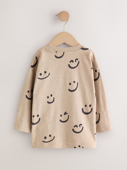 Stone Smile 100% Cotton Long Sleeve All-Over Print T-Shirt (3mths-7yrs) image 2