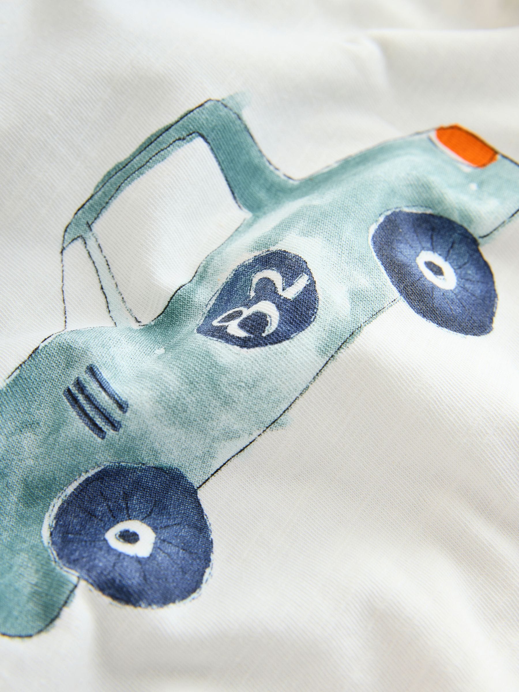 Blue Watercolour Car Long Sleeve Animal Print Character T-Shirts 3 Pack (3mths-7yrs) image 7